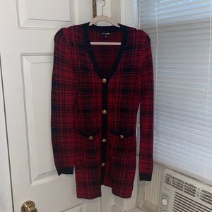 Power Hour Plaid Mini Dress- Red/Black Fashion Nova